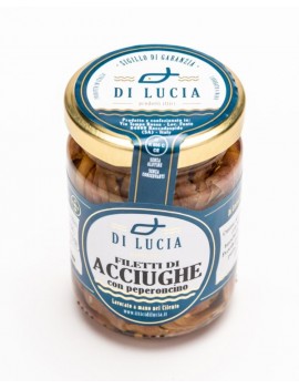 Filetti di acciughe con peperoncino in olio d’oliva 150g -