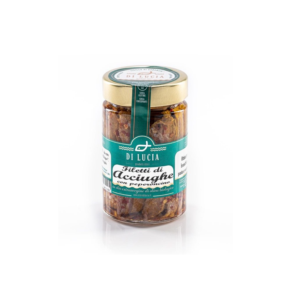 Filetti di acciughe con peperoncino 200 gr - Ciaoone