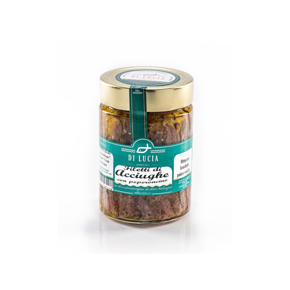 Filetti di acciughe con peperoncino 300 gr - Ciaoone