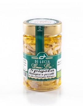 Pezzetti di spigola biologica in olio extra vergine di oliva