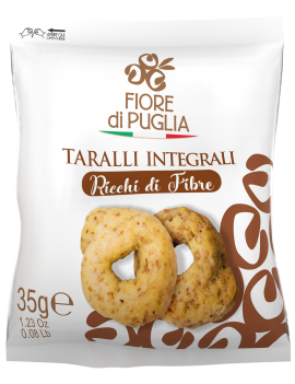 TARALLI INTEGRALI -60PEZZI - 35GR. FIORE DI PUGLIA - Ciaoone