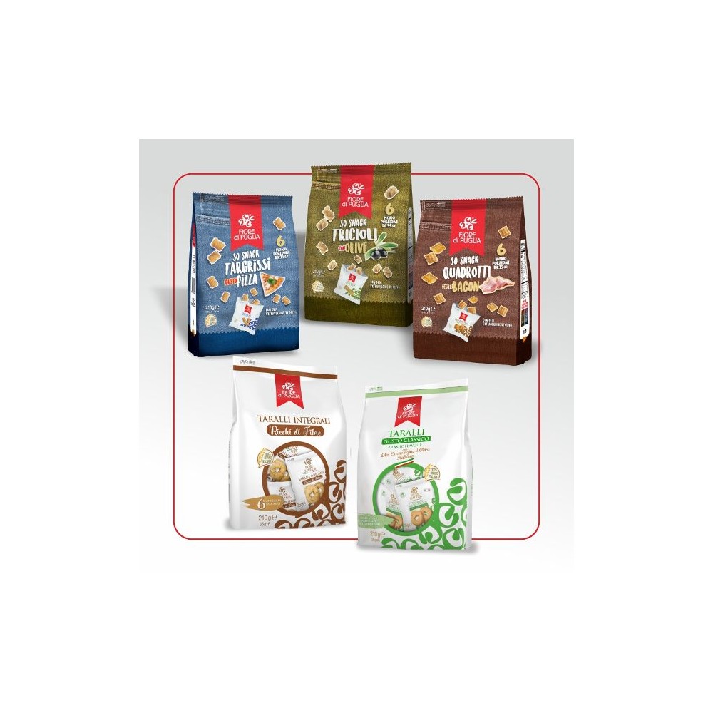 BOX ASSORTITO TARALLI E SNACKS MULTIPACK 35GR - FIORE DI PUGLIA