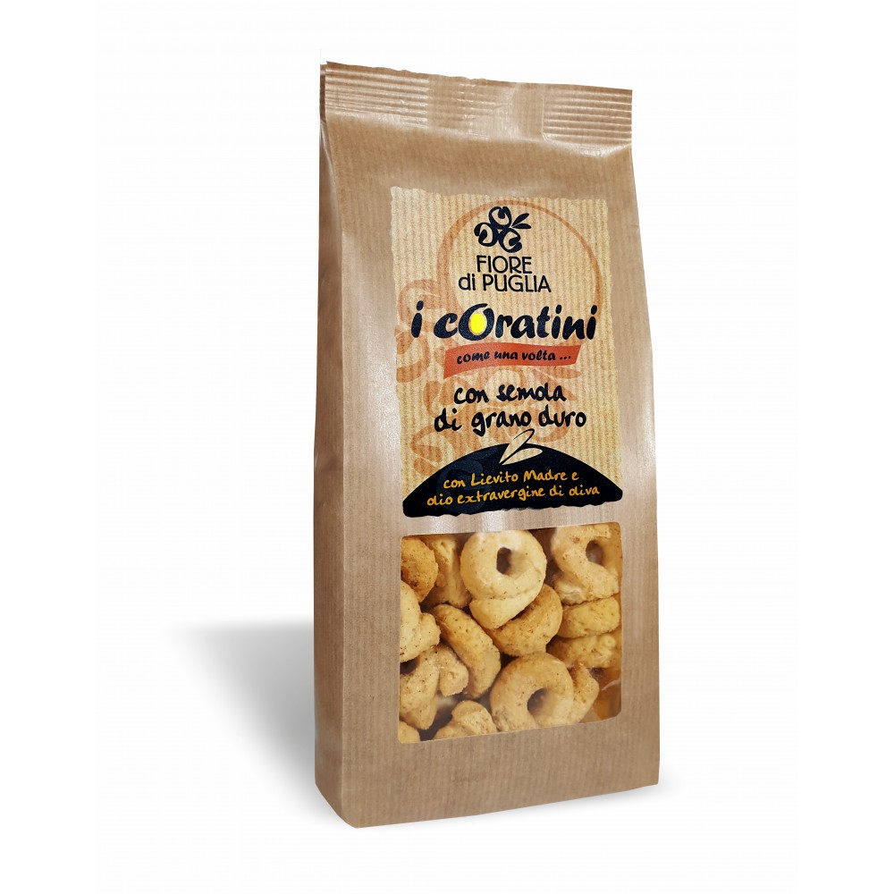 TARALLI CON SEMOLA DI GRANO DURO 250GR - 6 PEZZI -FIORE DI