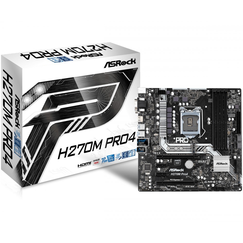 MAINBOARD SLGA1151 ASROCK H270M PRO 4 90-MXB3D0-A0UAYZ MAINBOARD SLGA1151 ASROCK H270M PRO 4 90-MXB3D0-A0UAYZ