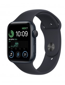 SMARTWATCH APPLE WATCH SE 2 44MM GPS ALLUMINIO MEZZANOTTE CON CINTURINO SPORT