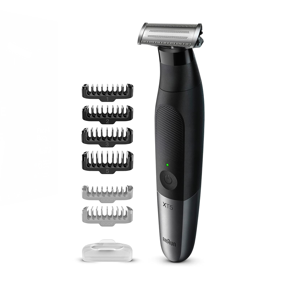 RASOIO ELETTRICO BARBA BRAUN SERIE XT5200 CON RIFINITORE  BLACK/GRAY