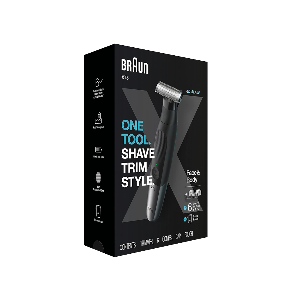 RASOIO ELETTRICO BARBA BRAUN SERIE XT5200 CON RIFINITORE BLACK/GRAY ...
