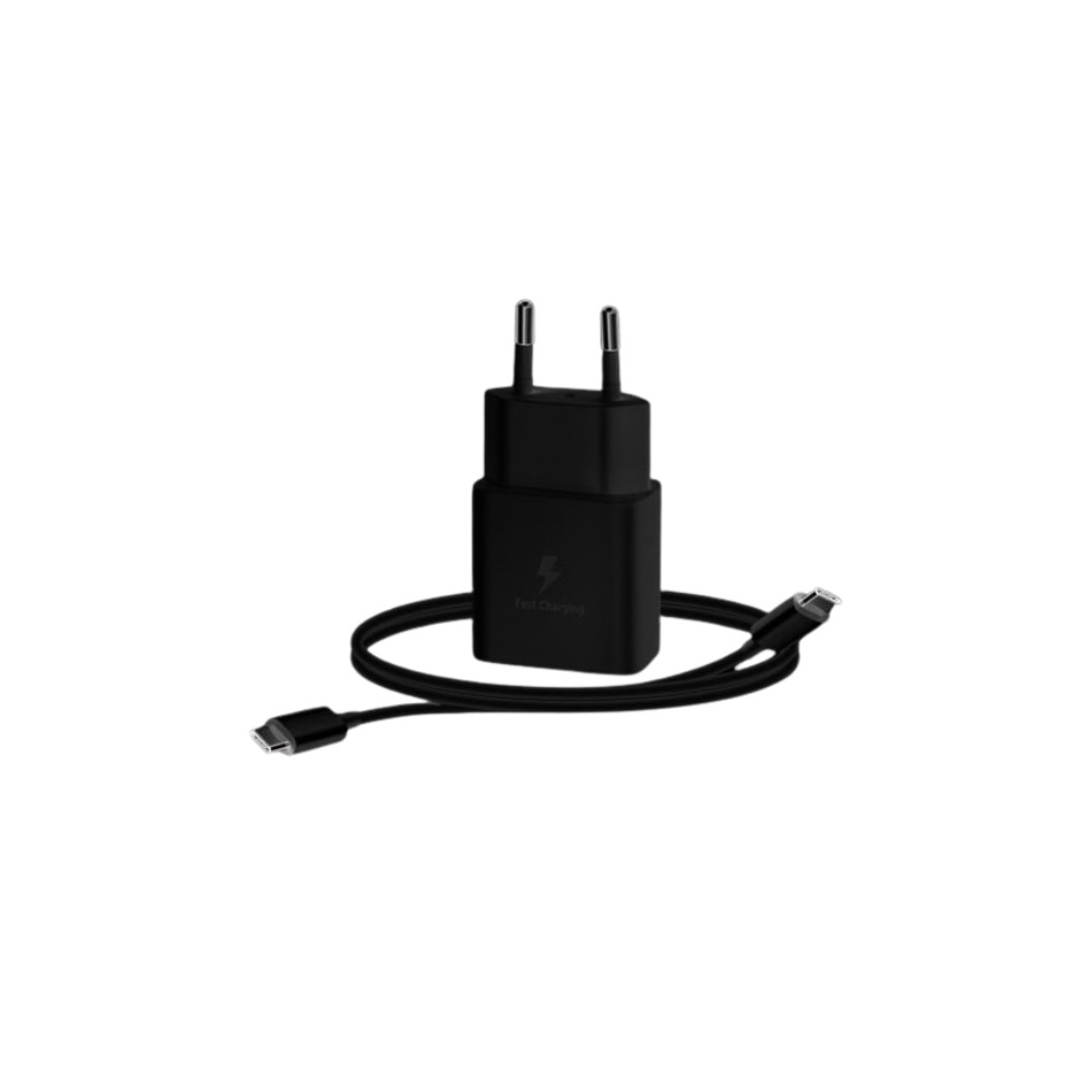 CARICABATTERIA DA RETE SAMSUNG SUPER FAST CHARGING 15W USB-C EP-T1510XBEGEU + CAVO TYPE-C BLACK