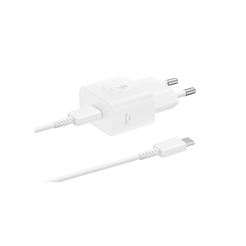 CARICABATTERIA DA RETE SAMSUNG SUPER FAST CHARGING 25W USB-C + CAVO TYPE-C EP-T2510XWEGEU WHITE