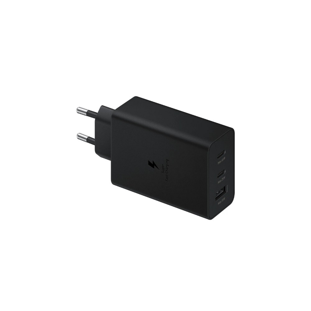 CARICABATTERIA DA RETE SAMSUNG SUPER FAST CHARGING 65W EP-T6530NBEGEU 2 PORTE USB-C/1 PORTA USB-A BLACK