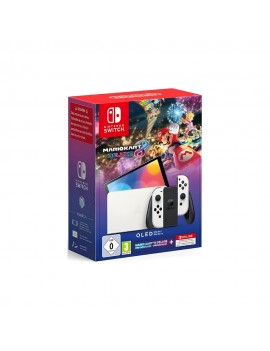 CONSOLE NINTENDO SWITCH OLED WHITE SUPER MARIO KART 8 DELUXE + 12M NSO