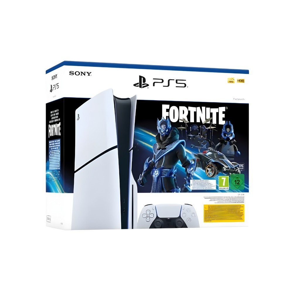 CONSOLE PS5 STANDARD EDITION SLIM 1TB SONY BUNDLE FORTNITE WHITE ITALIA
