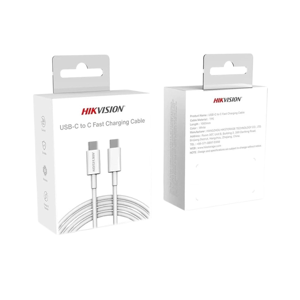 CAVO HIKVISION USB-C TO USB-C, M/M, 1MT, BIANCO, HS-HUB-CBC2C
